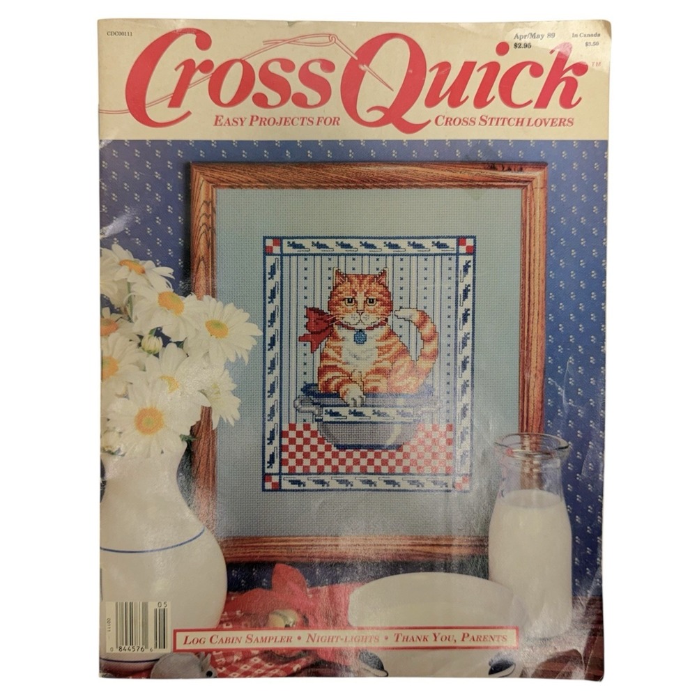 Vintage 1989 Cross Quick Magazine Easy Projects For Cross Stitch Lovers Apr/May